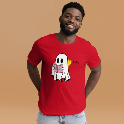 Halloween Special Boo Book Unisex t-shirt (large graphic w/black font)