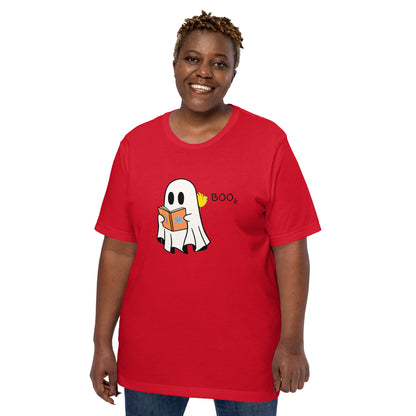 Boo Book Halloween Special Unisex t-shirt (black font)