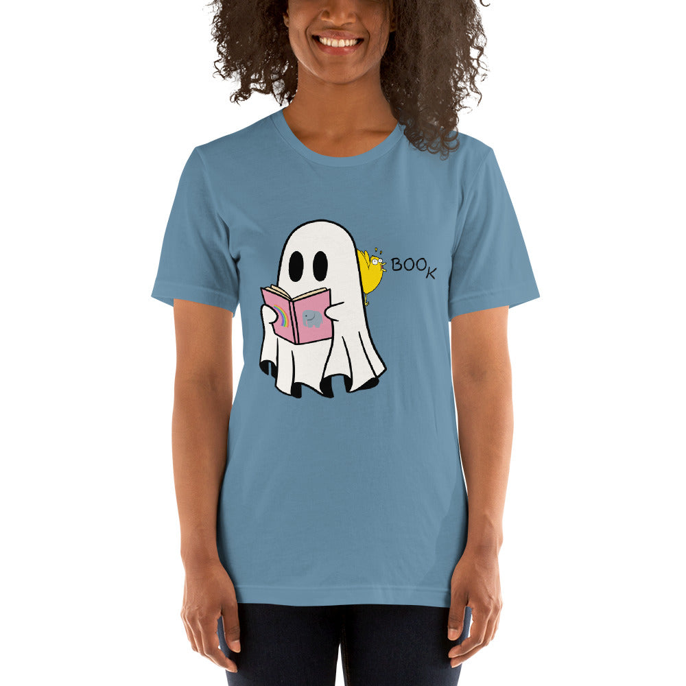 Halloween Special Boo Book Unisex t-shirt (large graphic w/black font)