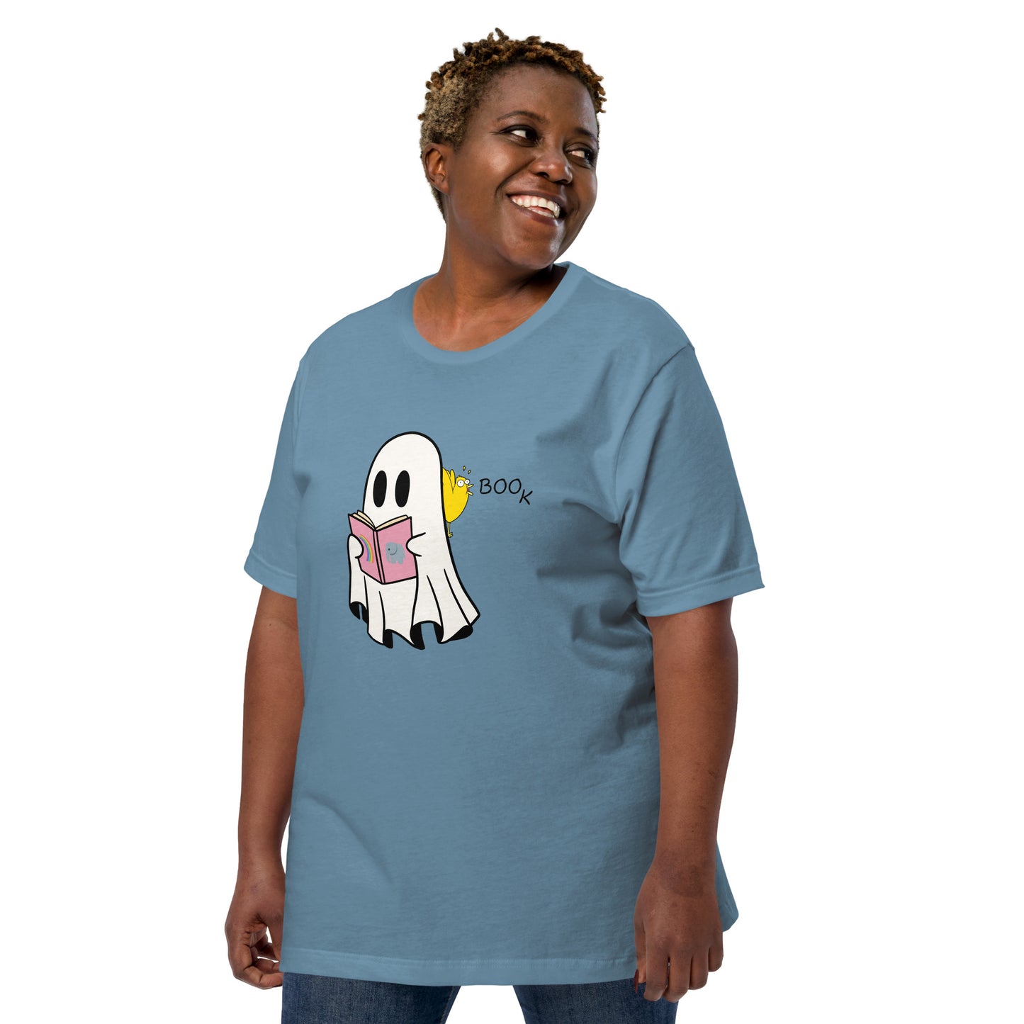 Halloween Special Boo Book Unisex t-shirt (large graphic w/black font)