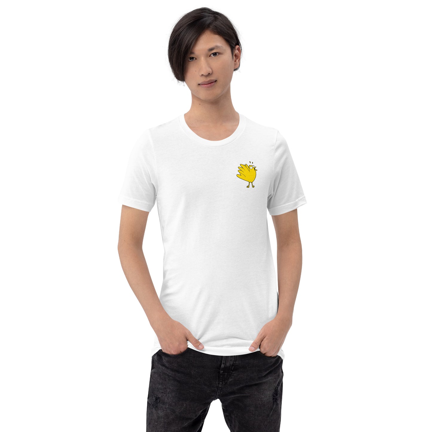 A Flocking Wise Bird Unisex t-shirt (yellow logo)