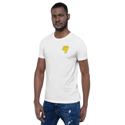 A Flocking Wise Bird Unisex t-shirt (yellow logo)