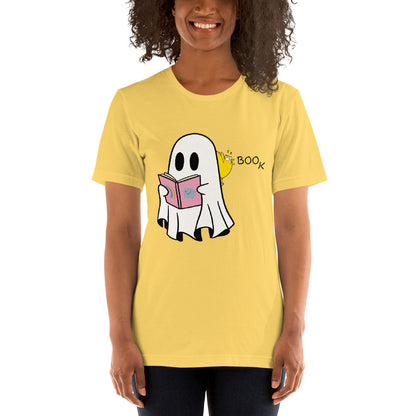 Halloween Special Boo Book Unisex t-shirt (large graphic w/black font)