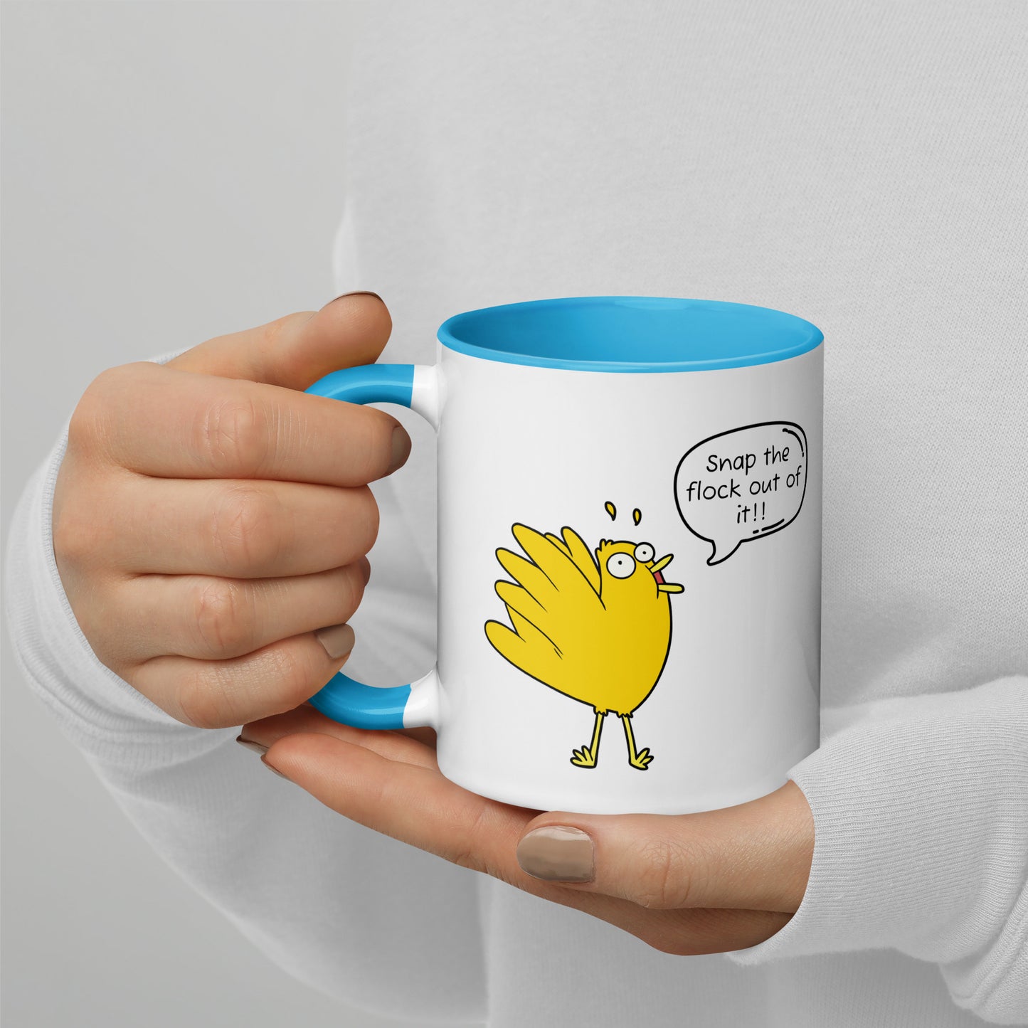 Snap the flock out of it! Mug with Color Inside