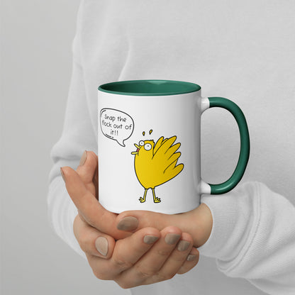 Snap the flock out of it! Mug with Color Inside