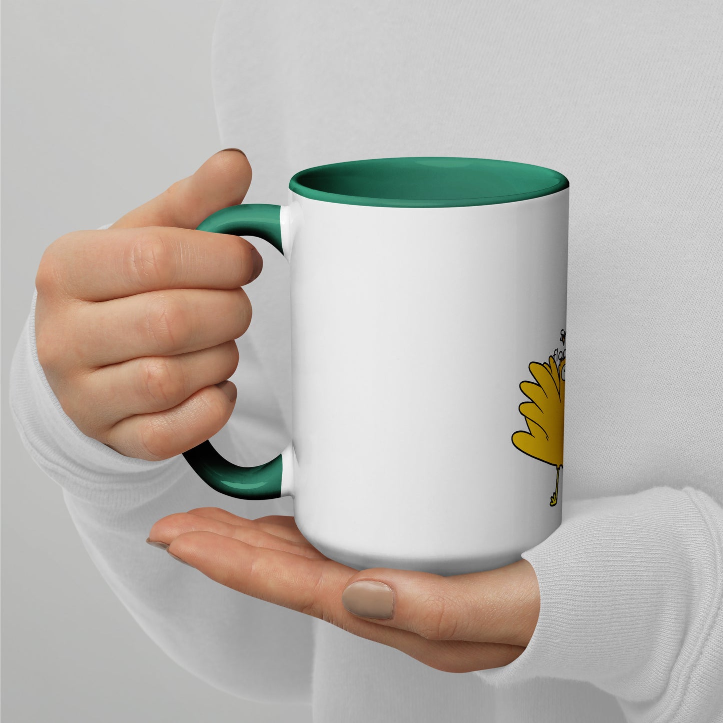 Snap the flock out of it! Mug with Color Inside