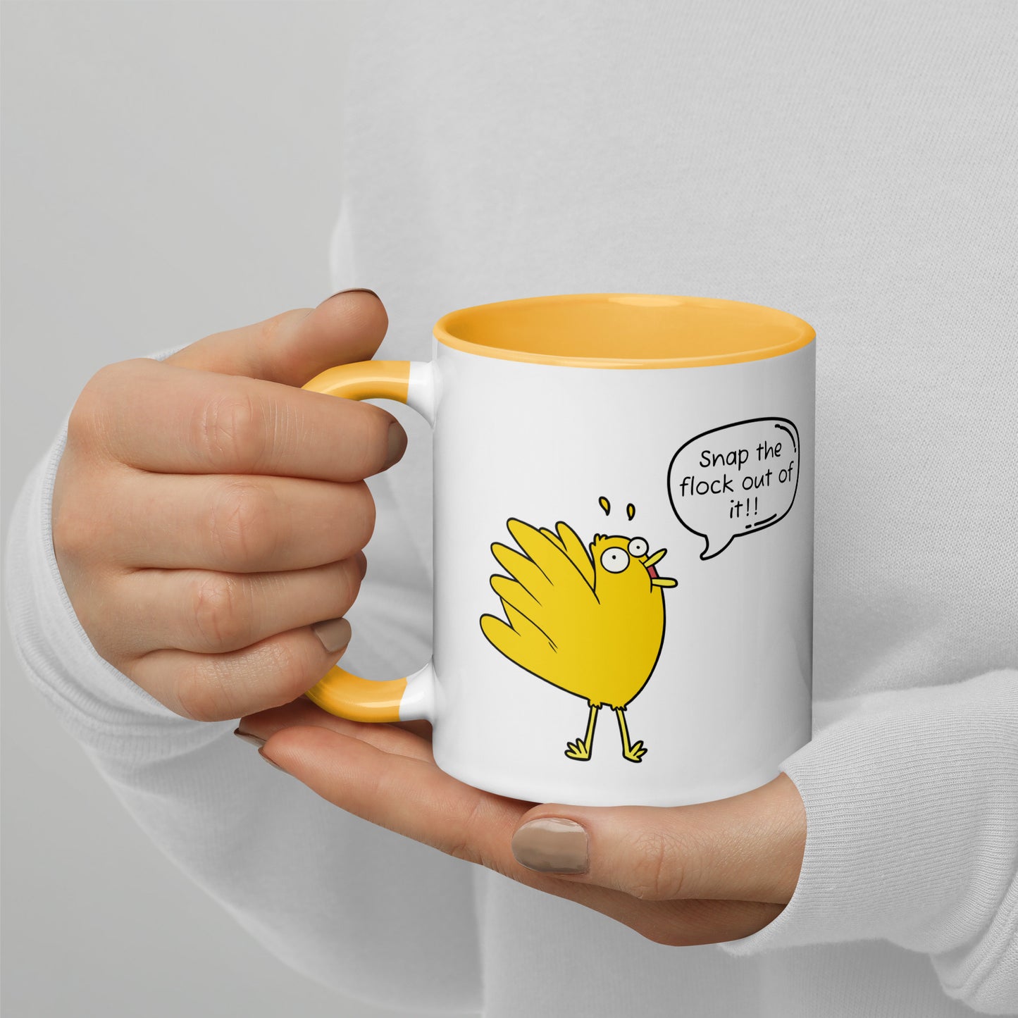 Snap the flock out of it! Mug with Color Inside