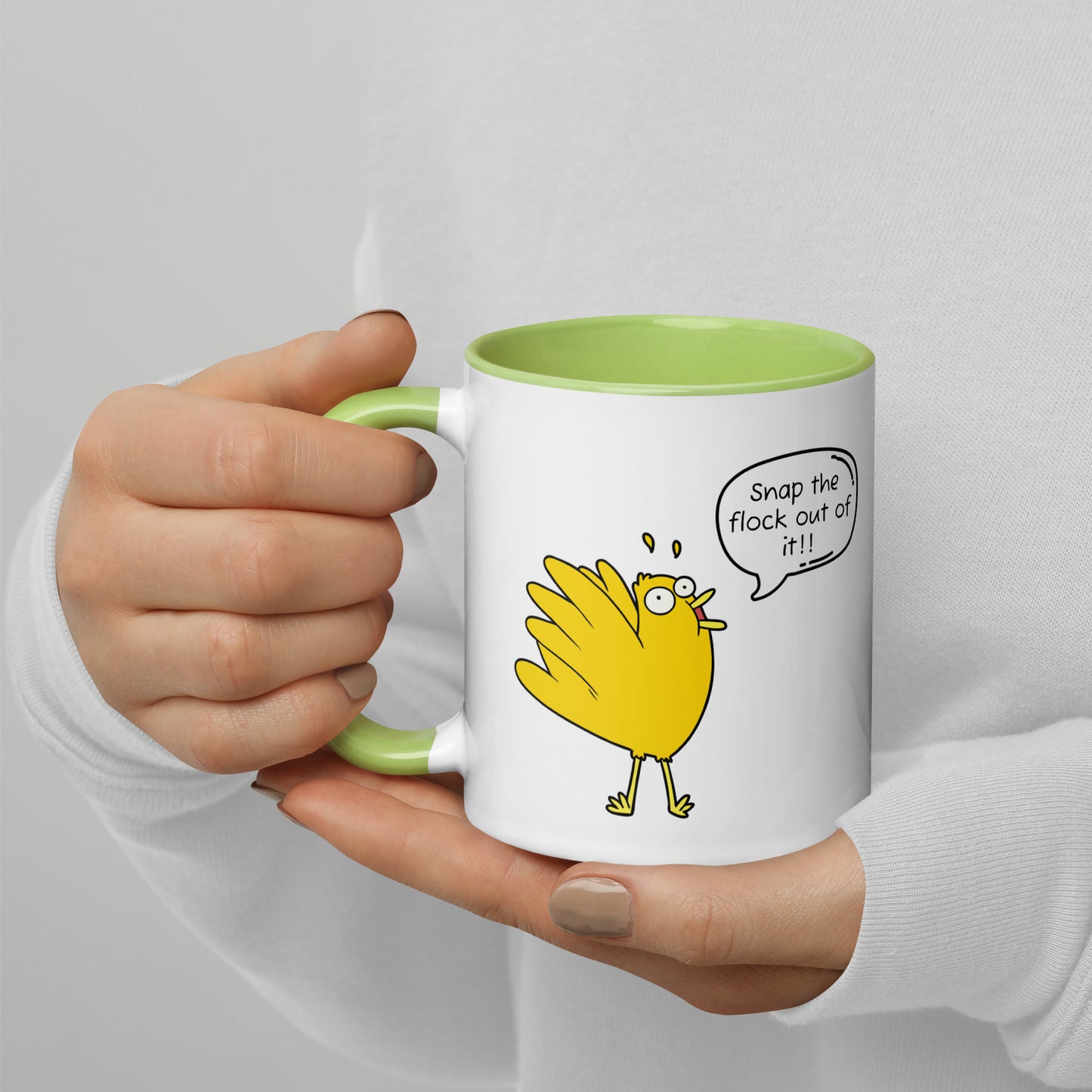 Snap the flock out of it! Mug with Color Inside