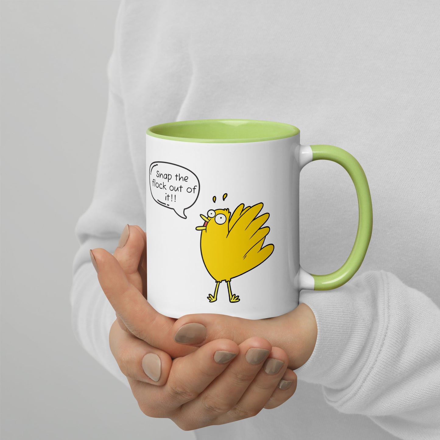 Snap the flock out of it! Mug with Color Inside