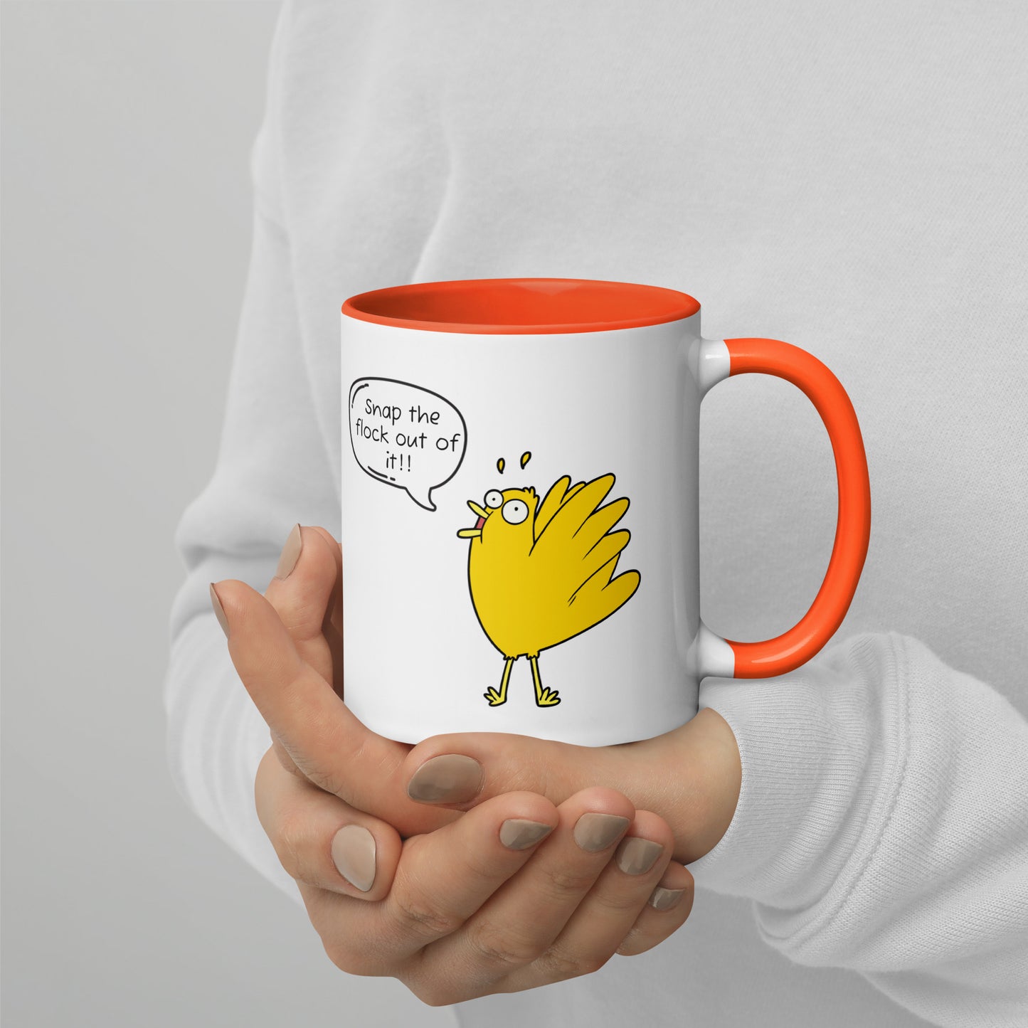 Snap the flock out of it! Mug with Color Inside