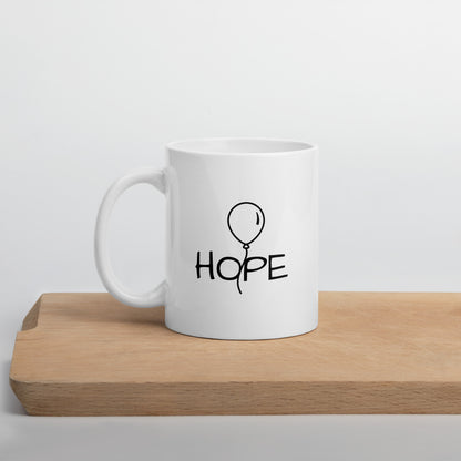 White glossy Hope mug