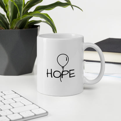 White glossy Hope mug