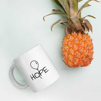 White glossy Hope mug