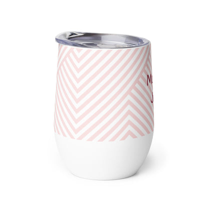 Mom's Juice Wine tumbler (pink pattern)