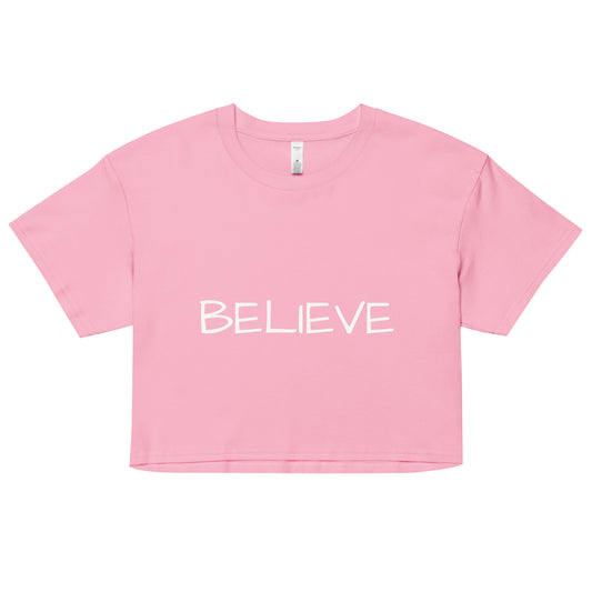 Women’s Believe crop top