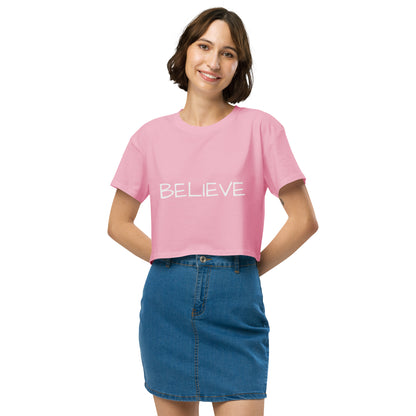 Women’s Believe crop top