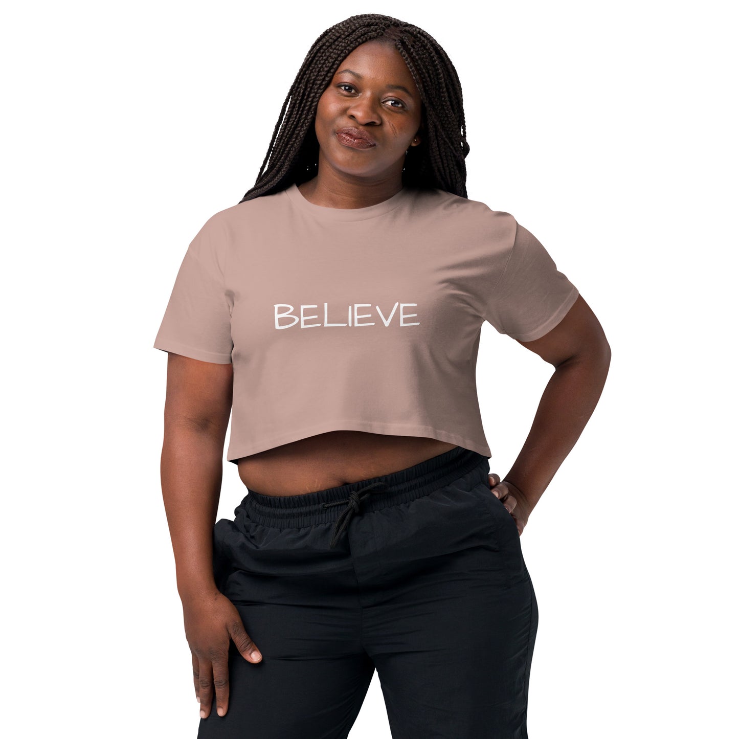 Women’s Believe crop top