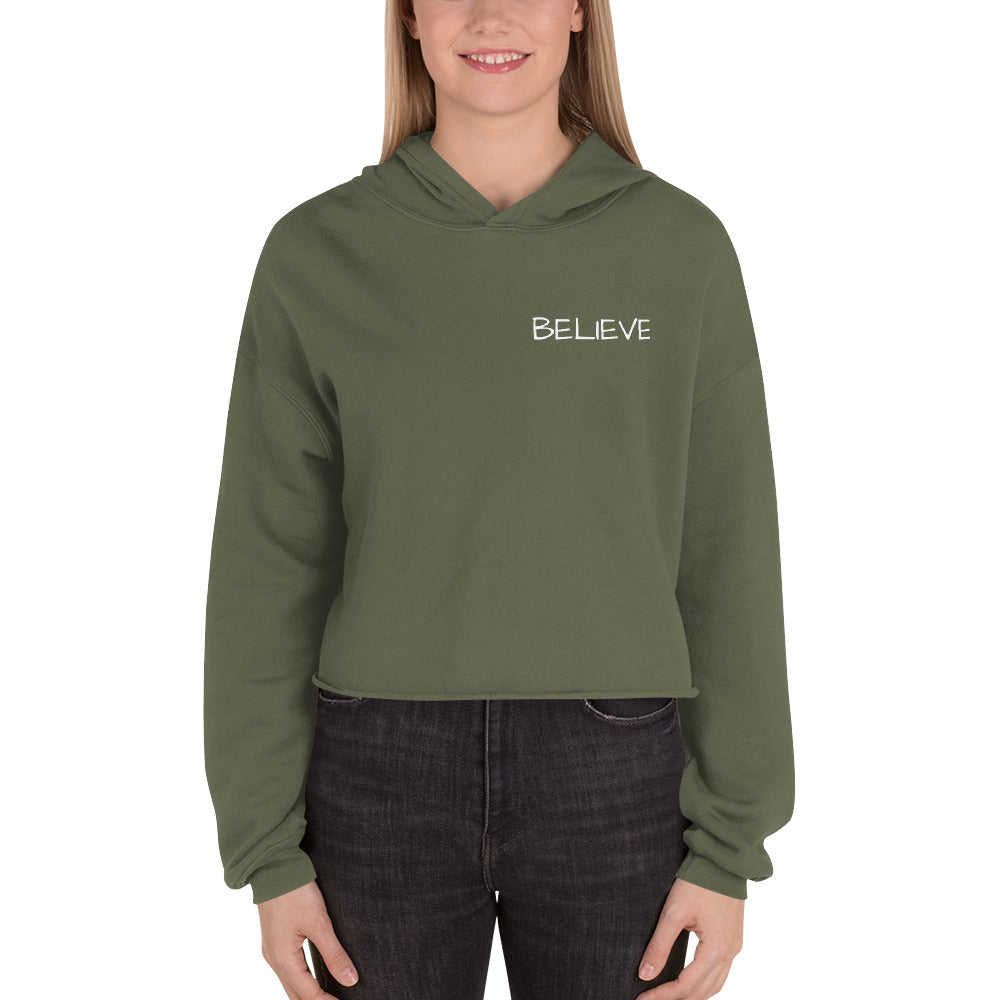 BELIEVE Crop Hoodie