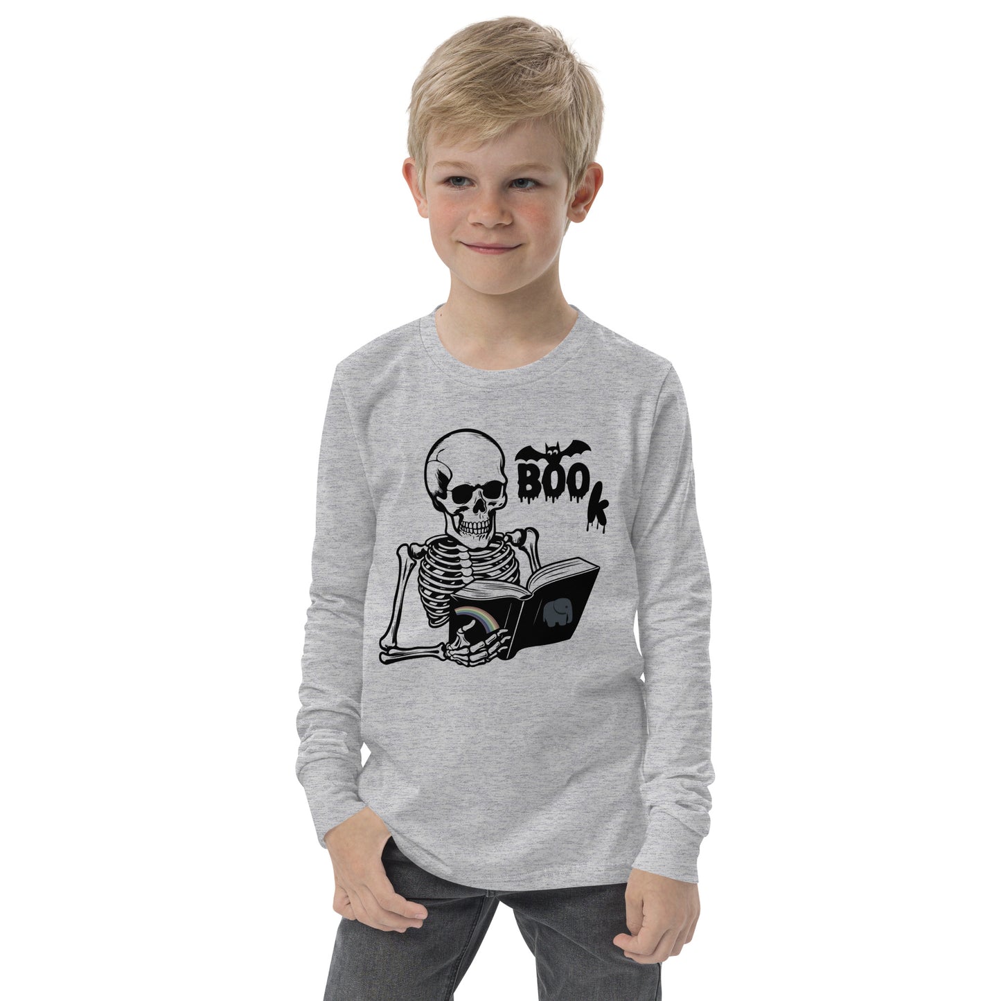 Too KULL for SKULL Boo Book Youth long sleeve tee