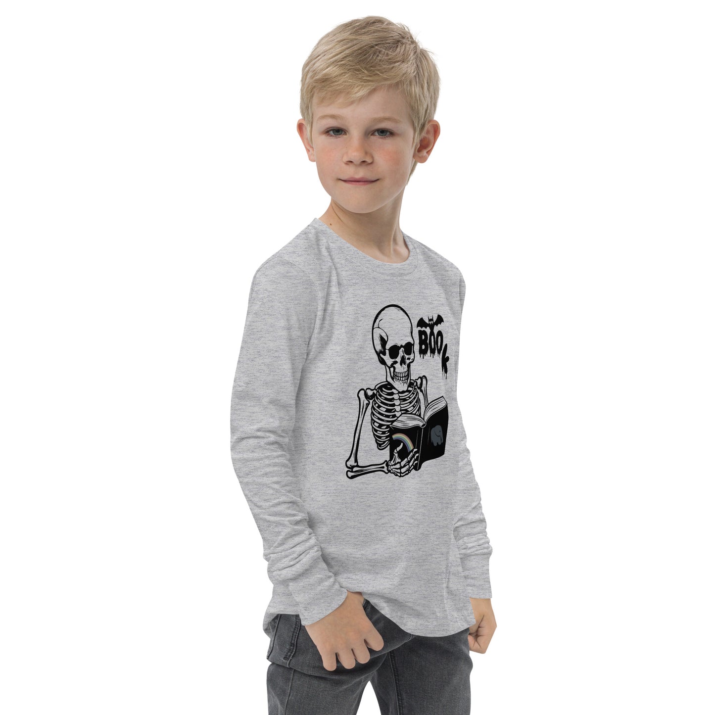 Too KULL for SKULL Boo Book Youth long sleeve tee