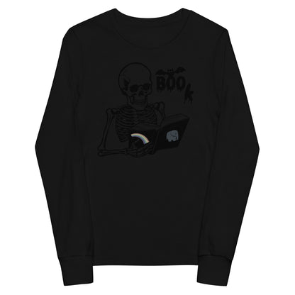 Too KULL for SKULL Boo Book Youth long sleeve tee