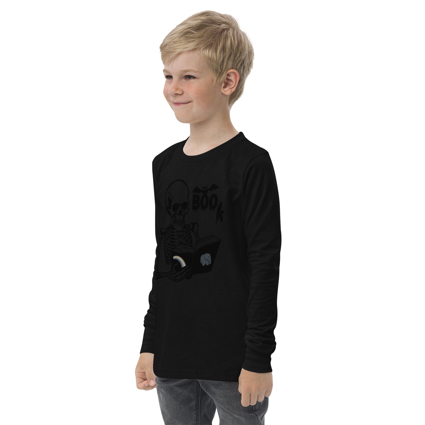 Too KULL for SKULL Boo Book Youth long sleeve tee