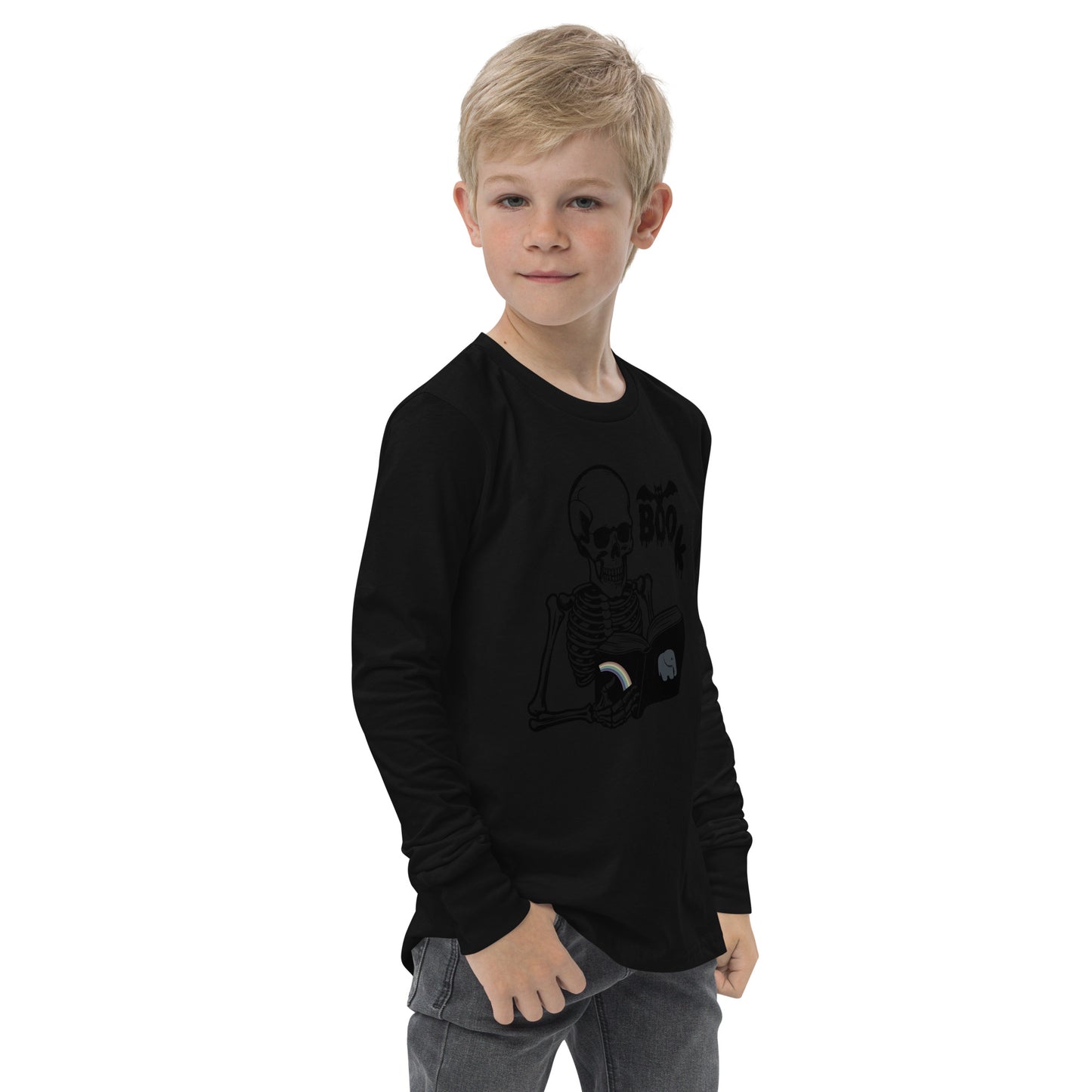 Too KULL for SKULL Boo Book Youth long sleeve tee