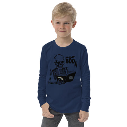 Too KULL for SKULL Boo Book Youth long sleeve tee