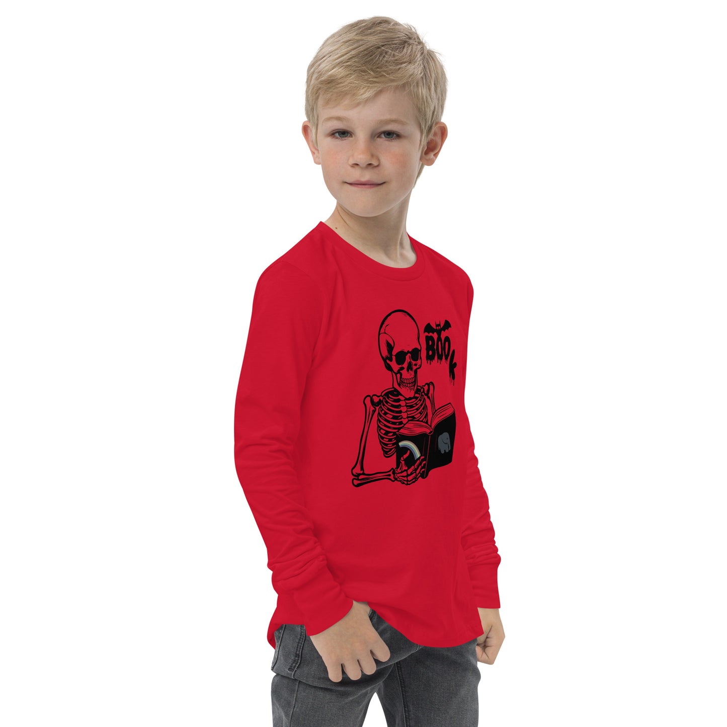 Too KULL for SKULL Boo Book Youth long sleeve tee