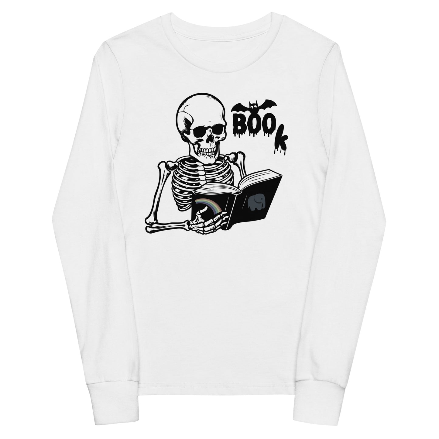 Too KULL for SKULL Boo Book Youth long sleeve tee