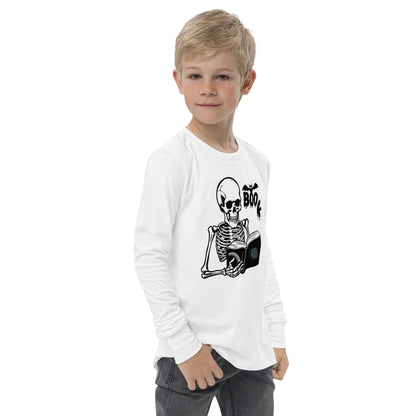 Too KULL for SKULL Boo Book Youth long sleeve tee